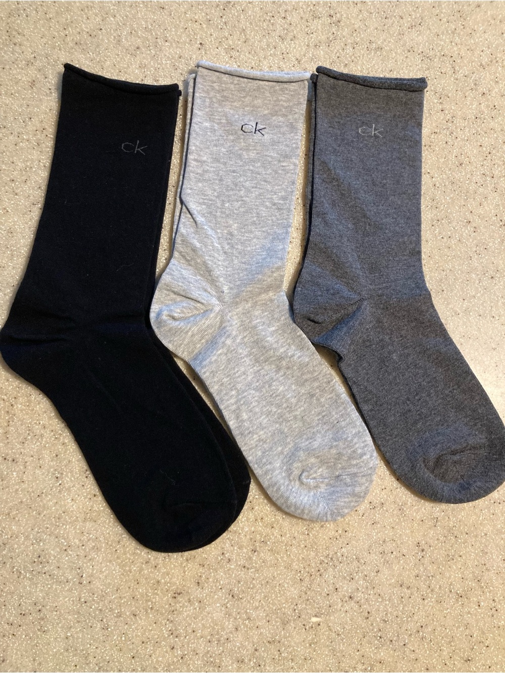 Calvin Klein 3-Pack Crew Socks - Black, Light Gray, Dark Gray